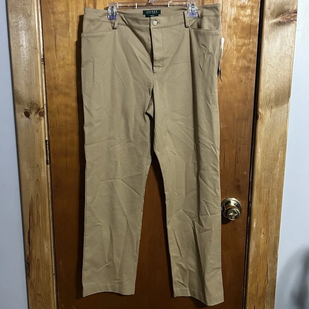 Lauren Ralph Lauren Style Caitlin Women's Size 14 Khaki Pants New With Tags
